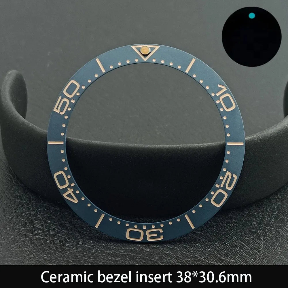 38mm x 30.6mm Sloped Ceramic Bezel GMT and Diving Watch Insert for 40mm Men's Watch Replacement Watch Bezel Inserts