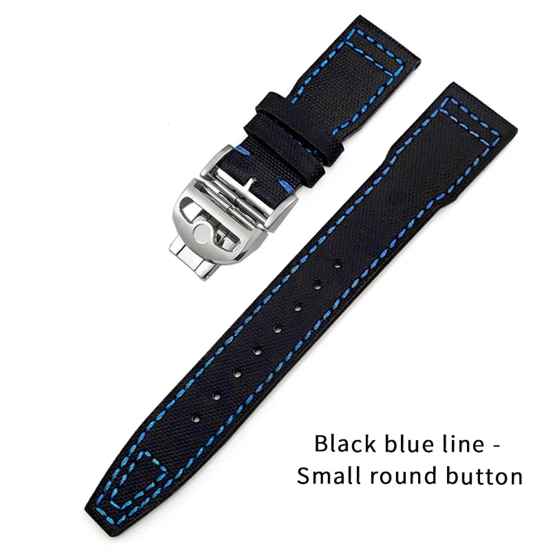 Bracelet de montre en cuir de Nylon 20mm 21mm 22mm pour montres IWC Big Pilot PORTOFINO IW3777 bracelet de montre en cuir de vache bleu vert noir rouge