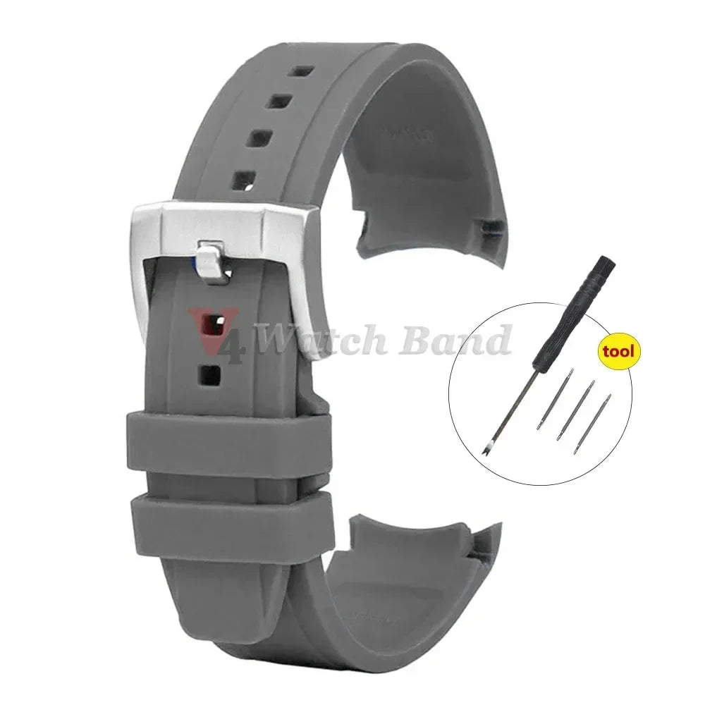 Cinturino per orologio MoonSwatch in silicone con estremità curva per Citizen 20mm 22mm, cinturino sportivo in gomma ad arco per cinturini curvi Rolex