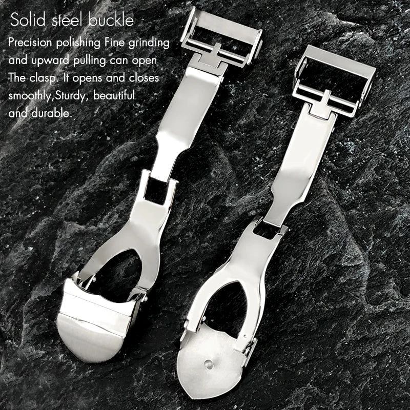 Genuine Leather Watch Strap Quick Release 22mm 20mm Cowhide Folding Buckle Watch Band for Tudor Black Bay 58 Strap