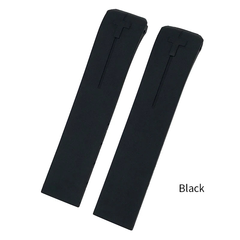 Cinturino per orologio in gomma e silicone da uomo, 21 mm, nero, arancione, morbido, per serie Tissot T033, T Touch T013.420, strumenti