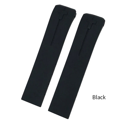 Cinturino per orologio in gomma e silicone da uomo, 21 mm, nero, arancione, morbido, per serie Tissot T033, T Touch T013.420, strumenti