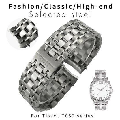 Bracelet de montre en acier inoxydable 316L, 20mm, adapté à Tissot 1853 T059.507 T059.528 série T059, bracelet de montre étanche en métal solide