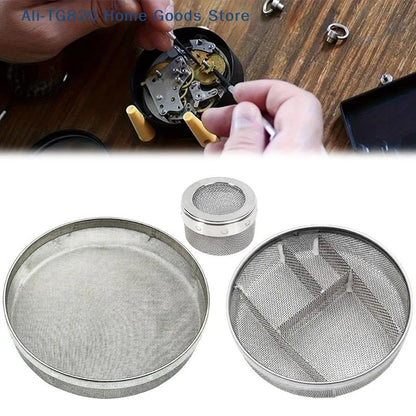 [TG820] Paniers de nettoyage en maille en acier inoxydable pour pièces de montres, réparation de bijoux, plateau de nettoyage à l'ultrasons multi-tailles