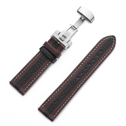 Cinturino colorato in vera pelle di vitello 22mm 20mm per orologio Seiko, cinturino per orologio Omega Business con fibbia a farfalla
