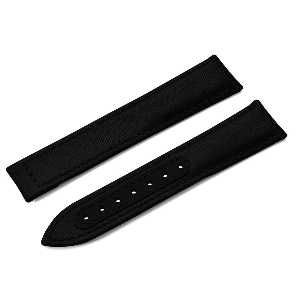 Bracelet de montre en Nylon en tissu voile, 20mm 22mm, en cuir, pour Omega Seamaster Swatch, boucle pliante, Bracelet universel
