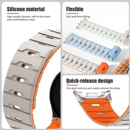 Bracelet magnétique bicolore pour Galaxy Watch 9/8 40/44mm 8Classic 46mm, bracelet sport pour Galaxy Watch Ultra 2 47mm