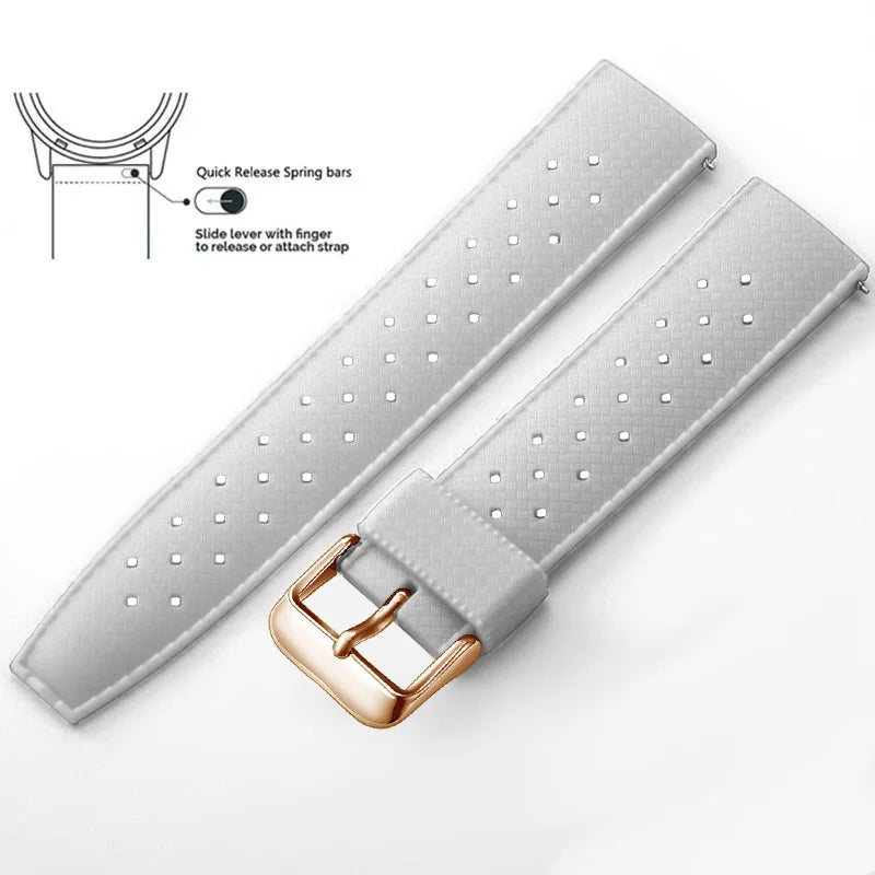 Bracelet de montre en Silicone Tropical bracelet de montre à dégagement rapide 18mm 20mm 22mm bracelet de montre intelligente Tropic en caoutchouc pour Oris Seiko Citizen