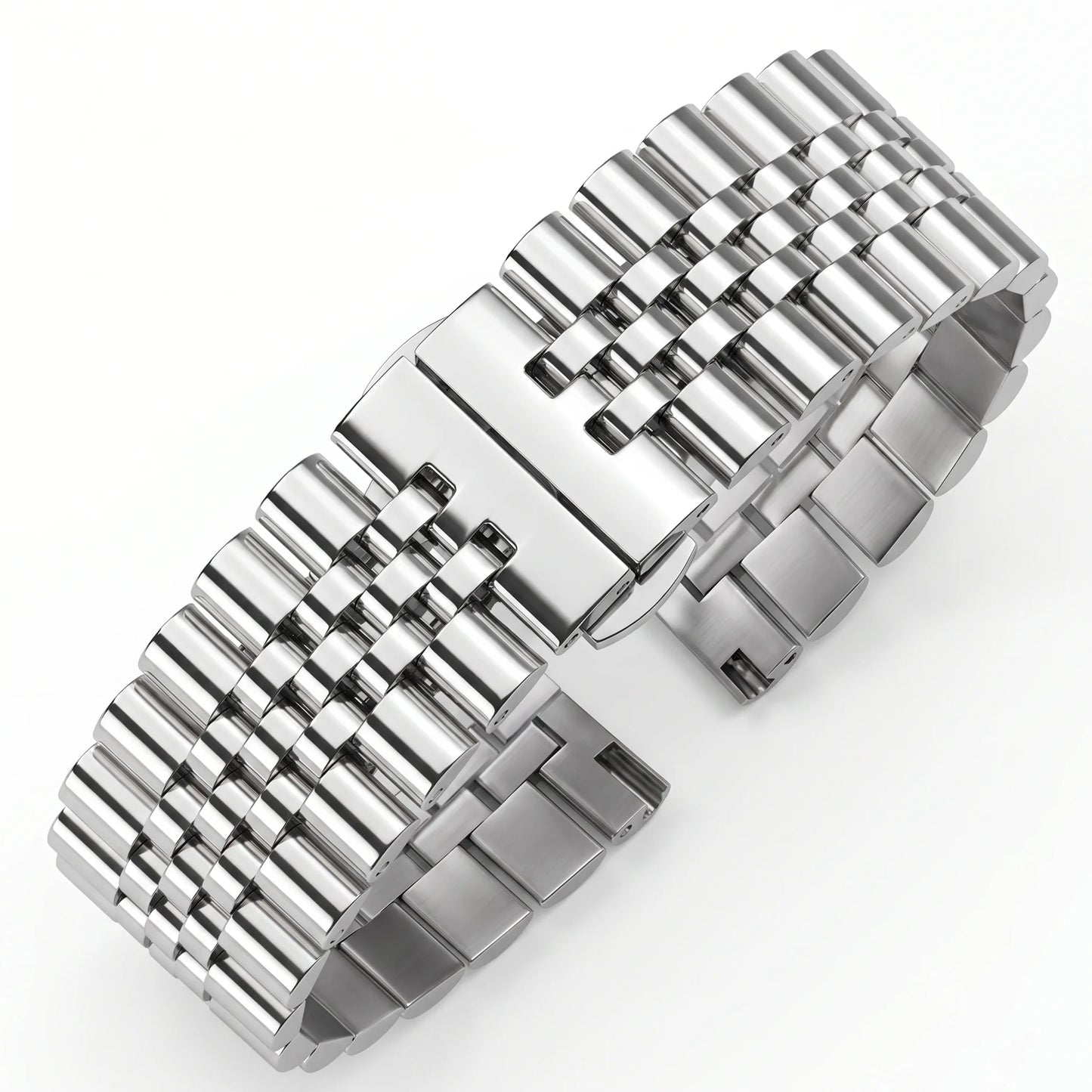 Bracelets de montre en acier inoxydable poli argent 16 18 19 20 21 22mm, accessoires de Bracelet de montre en métal