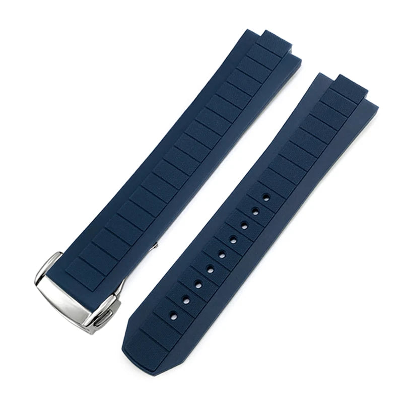Bracelet de montre en caoutchouc et Silicone convexe, 10x21mm, pour Omega Seamaster Planet Ocean 600M, série 217.30.42 217.32.42, bracelet de montre étanche