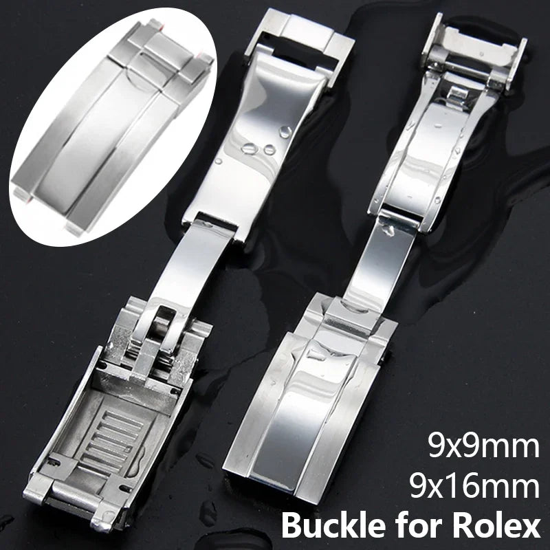 Boucle pliante de verrouillage coulissant en acier inoxydable 316L, 16x9mm, pour fermoir Rolex, Bracelets Submariner Daytona GMT, fermoir de déploiement