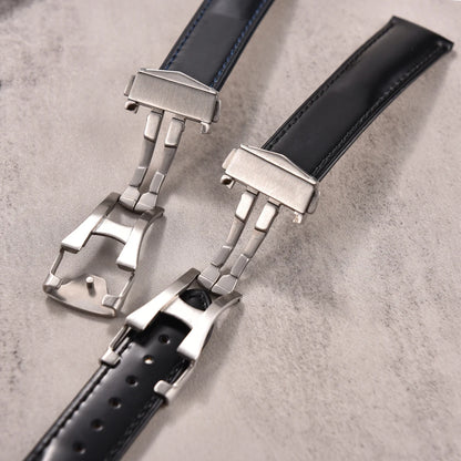 Bracciale in pelle bovina con chiusura deployante 19mm 20mm 21mm 22mm per Omega Couturier cinturino universale in pelle accessori orologio da uomo