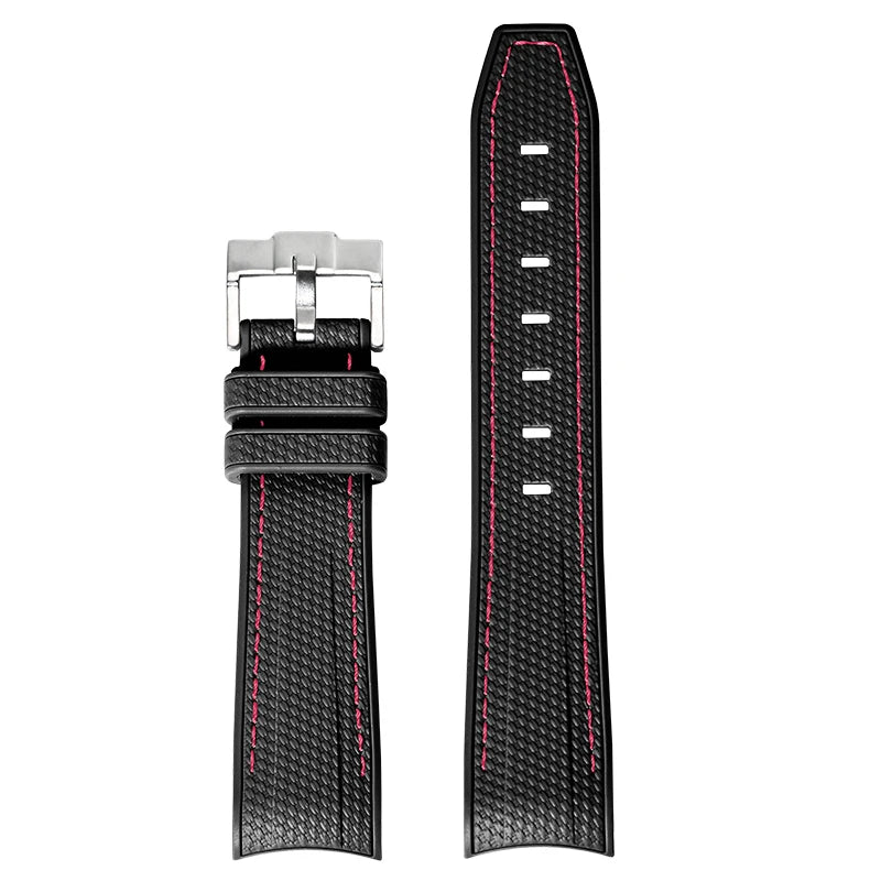 Bracelet de montre en caoutchouc et Silicone, 20mm, pour Omega X Swatch Joint MoonSwatch, pour Seamaster 300, pour hommes et femmes, extrémité incurvée