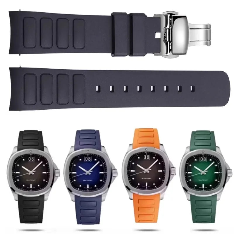 Mido美度表Multifort TV系列M049.526专用防水橡胶表带，22mm，M049弧形接口，硅胶手表配件