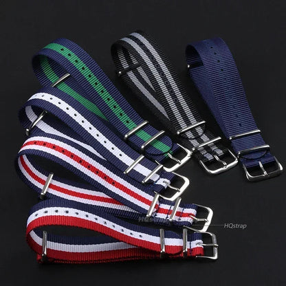 16mm 18mm 20mm 22mm bracelet de sport militaire en Nylon tissu en Nylon accessoires de ceinture bandes de boucle de ceinture bracelet de montre noir pour Omega pour Seiko