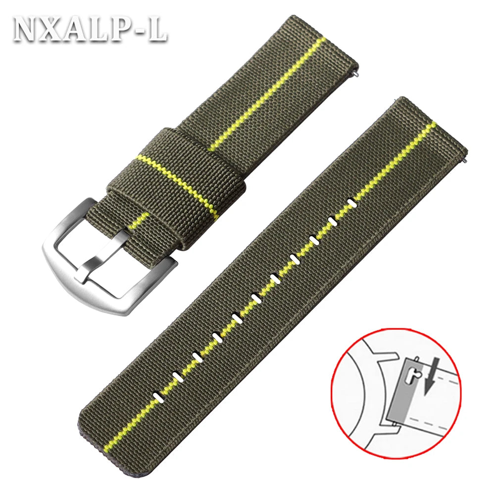18mm 20mm 22mm 24mm Nylon Elastic Watch Strap Army Woven For Seiko Bracelet Military Sport Watch Band For Men Quick Release