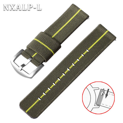 18mm 20mm 22mm 24mm Nylon Elastic Watch Strap Army Woven For Seiko Bracelet Military Sport Watch Band For Men Quick Release