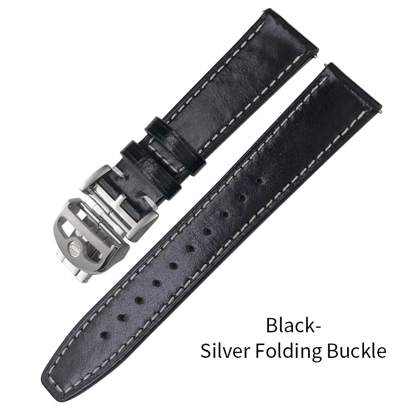 Bracelet de montre en cuir véritable pour hommes, à dégagement rapide, 19mm 20mm 21mm 22mm, pour IWC Portugieser Pilot montres Portofino, bracelet de montre en cuir de vache