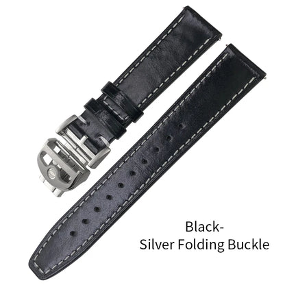 Bracelet de montre en cuir véritable pour hommes, à dégagement rapide, 19mm 20mm 21mm 22mm, pour IWC Portugieser Pilot montres Portofino, bracelet de montre en cuir de vache
