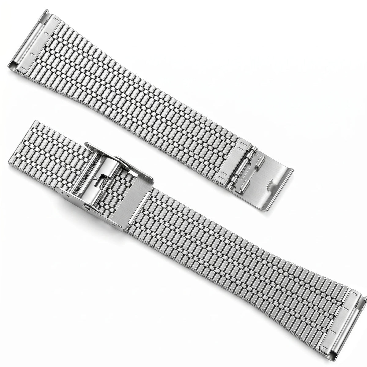 Correa de reloj de acero inoxidable de 20 mm 22 mm, correa de repuesto de malla metálica transpirable para hombres y mujeres con pasador de liberación rápida