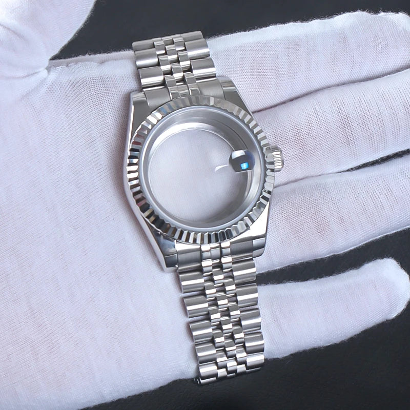 NH35 Watch Accessories, 36mm/39mm Stainless Steel Watch Case for Seiko NH35 NH38 NH36, 28.5mm Movement, Datejust Oyster Dial, Parts