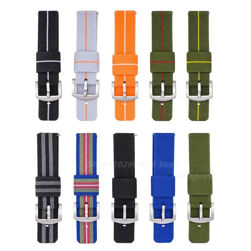 Bracelet de montre en Nylon 18mm 20mm 22mm 24mm bracelet élastique tissé armée pour Seiko bracelet à dégagement rapide bracelet de montre de Sport militaire pour hommes
