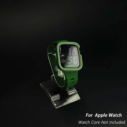 Silicone case + strap for Apple Watch Ultra 2 49mm 46mm 42mm 40mm 41mm 44mm 45mm for Apple Watch Series 11 10 9 8 7 6 5 4