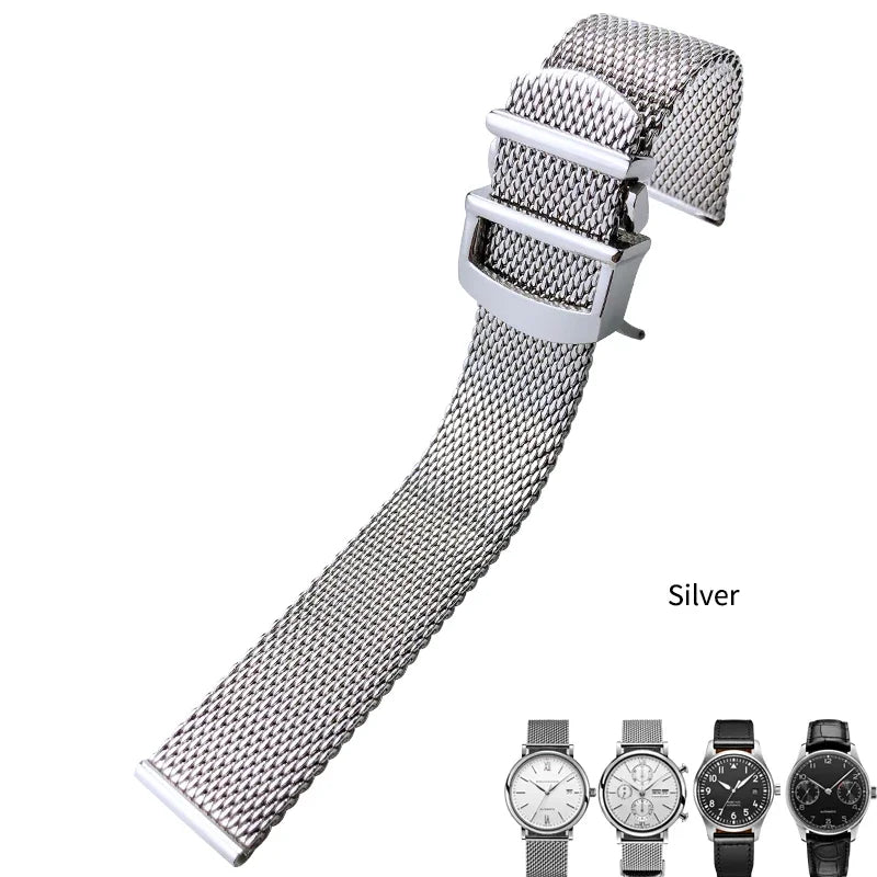 Bracelet de montre en acier inoxydable de haute qualité, 20mm 22mm, adapté à IWC Big Pilot Portfino Mark ⅩⅧ, bracelet de montre en argent massif