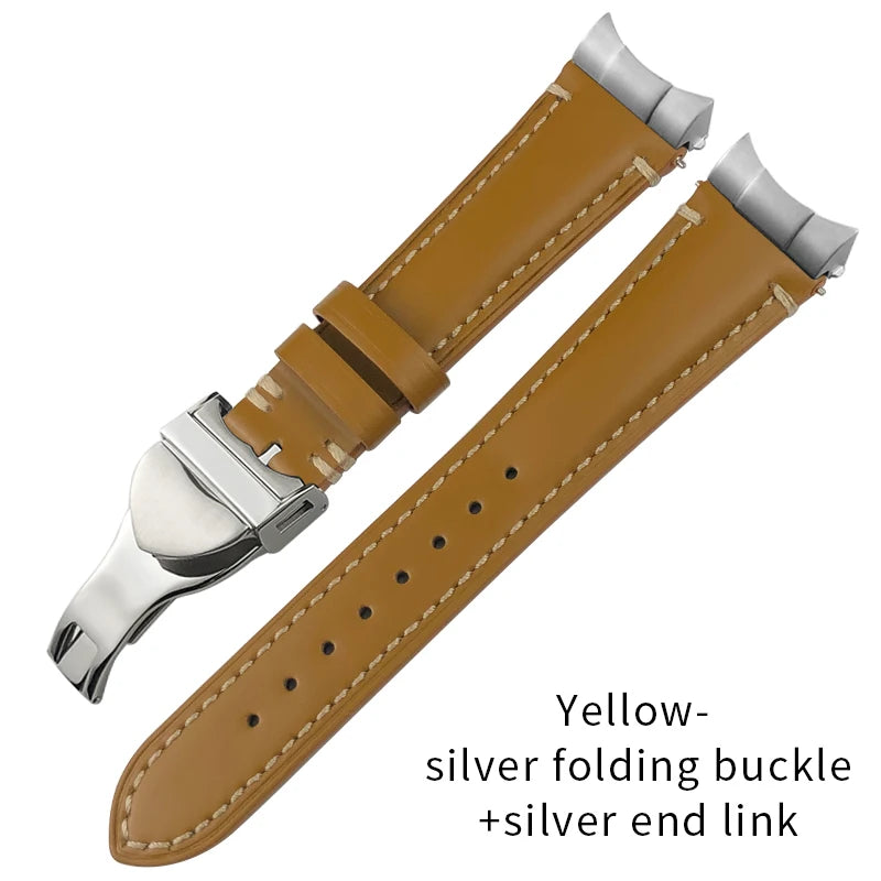 Cinturino per orologio in pelle bovina con estremità curve in metallo da 22 mm a sgancio rapido per Tudor 41 mm Black Bay GMT Vintage, cinturino per orologio fatto a mano da uomo