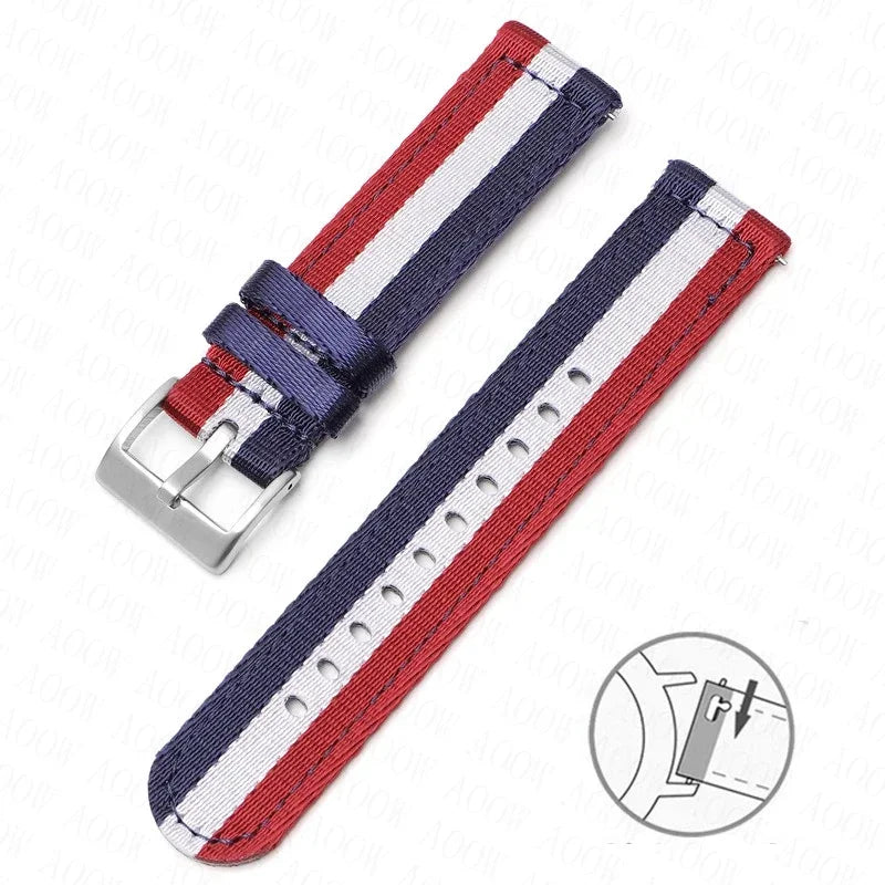 Bracelet en Nylon souple pour hommes et femmes, 18mm, 20mm, 22mm, 24mm, pour Omega Seamaster 007, toile à dégagement rapide, remplacement du bracelet de montre pour Seiko Casio