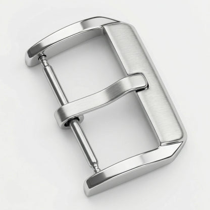 Boucle ardillon de montre en acier inoxydable brossé moyen, 16mm 18mm 20mm 22mm, argent or noir, bracelet de montre en cuir, accessoires de fermoir