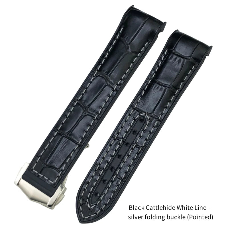 Nuovo cinturino per orologio bicolore adatto per Omega Planet Ocean Seamaster in gomma silicone nylon pelle cinturino per orologio 19mm 20mm 21mm 22mm