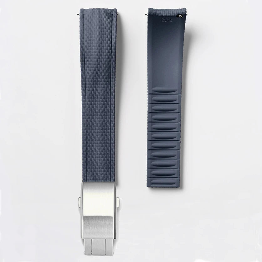 Bracelet de montre en caoutchouc fluoré FKM 18/19/20/21/22/24 mm avec boucle déployante universelle pour hommes, bracelet de remplacement CTS pour Seiko et Omega