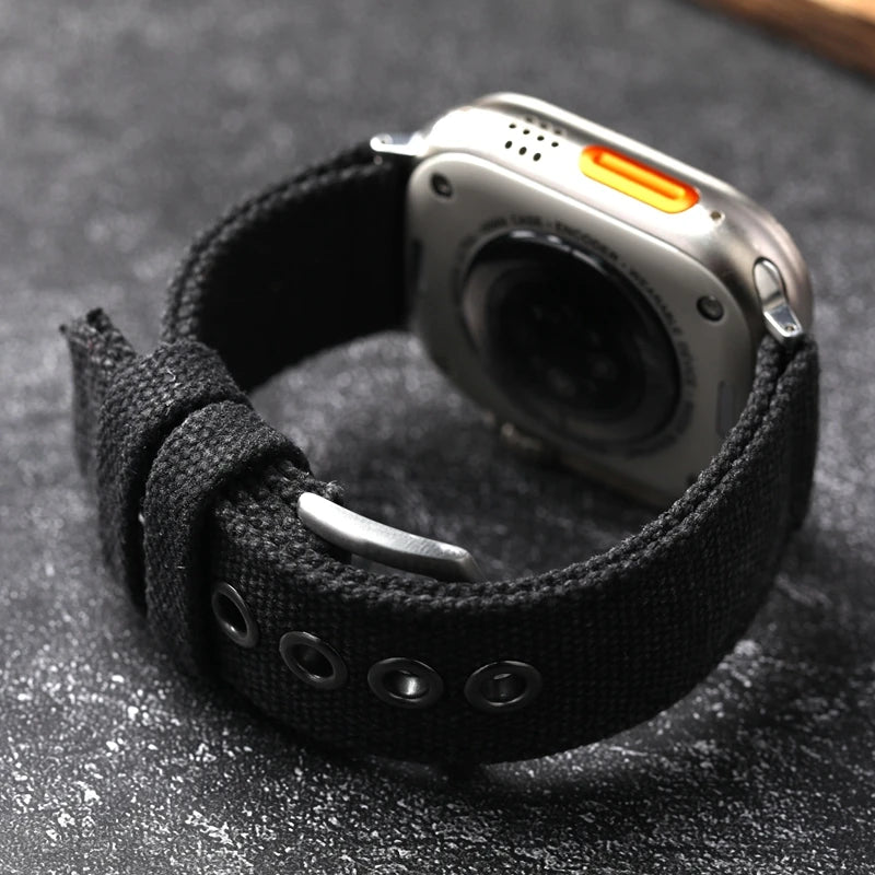 Cinturino doppio strato per Apple Watch Ultra 49MM 45MM 44MM, cinturino spesso verde nero stile robusto da uomo