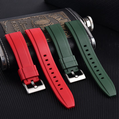 FKM bracelet de montre en caoutchouc à dégagement rapide bracelets de montre 18mm 19mm 20mm 21mm 22mm 23mm 24mm étanche plongée hommes montres accessoires