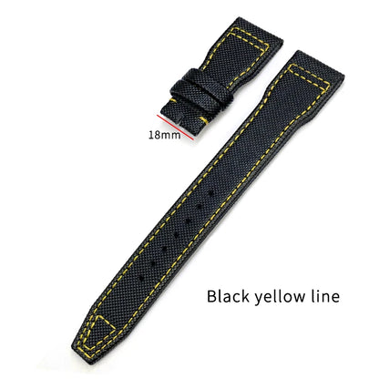 Cinturino per orologio in pelle di vitello e nylon, 20mm 21mm 22mm, per IWC BIG Pilot SPITFIRE TOP GUN IW3890 IW3880, nero, verde, blu