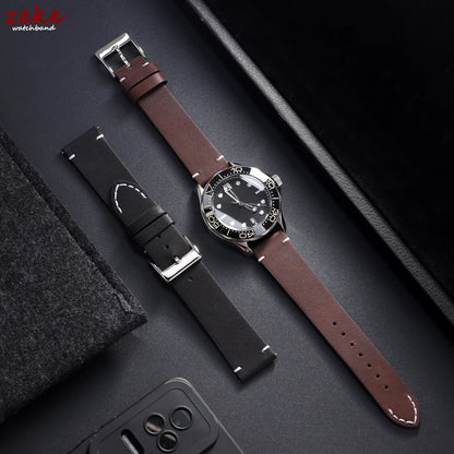 Bracelet de montre en cuir de veau véritable, à dégagement rapide, 12/14/16/18/20/22/24mm, accessoires universels pour hommes et femmes