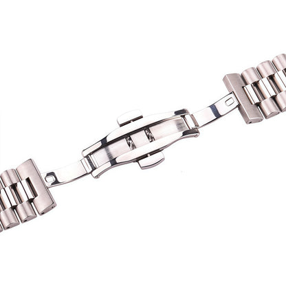 Bracelets de montre en acier inoxydable pour femmes et hommes, argent, métal massif, 16mm, 18mm, 20mm, 21mm, 22mm, accessoires