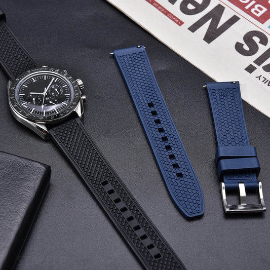 Cinturino professionale per orologio subacqueo FKM in gomma 18mm 20mm 22mm 24mm a forma di proiettile a sgancio rapido per orologio subacqueo impermeabile durevole