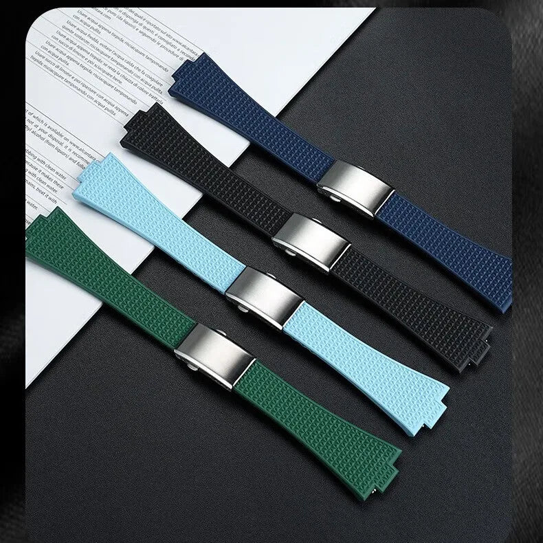 Cinturino in gomma fluorurata FKM premium per Tissot PRX T137.407/T137.907A | Cinturino per orologio a sgancio rapido da 12 mm | Cinturino morbido regolabile