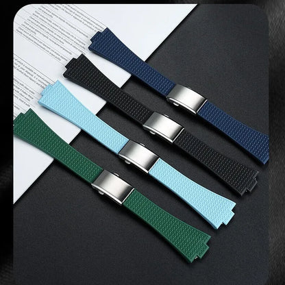 Cinturino in gomma fluorurata FKM premium per Tissot PRX T137.407/T137.907A | Cinturino per orologio a sgancio rapido da 12 mm | Cinturino morbido regolabile