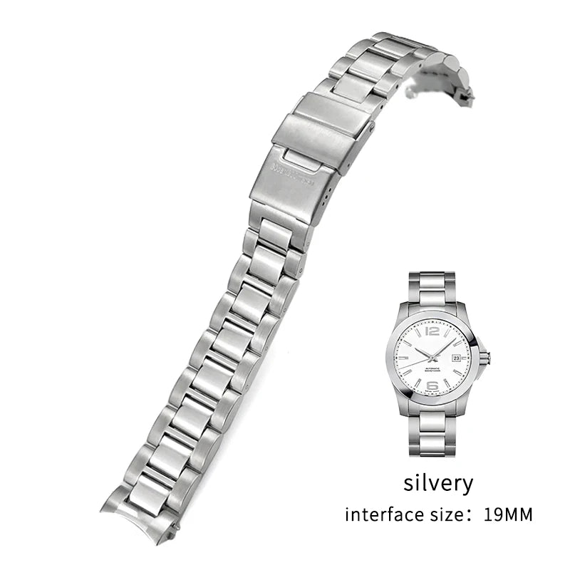 Bracelet de montre en acier inoxydable, 19mm, 21mm, 22mm, pour Longines Conquest HydroConquest L3.782 L3.641 L3.841, bracelet de montre en métal massif