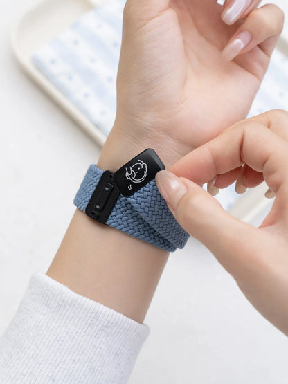 Bracelet en nylon tressé avec motif chien musical et fermoir magnétique pour Apple Watch S11 S10 S9 S8 Ultra SE3 49mm 42mm 45mm 44mm 46mm S10 42mm