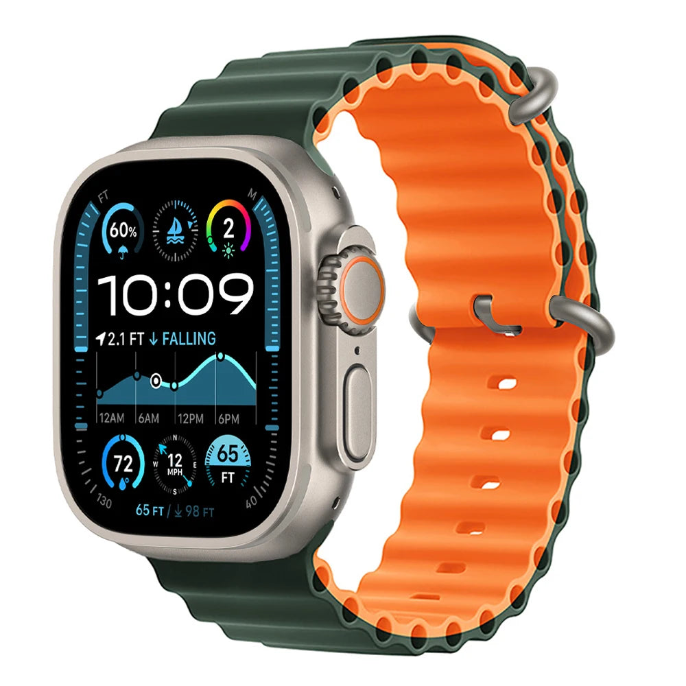 Bracelet Ocean pour Apple Watch Ultra 3 2, 49mm 46mm 44mm 40mm 45mm 41mm 42mm, Correa Bracelet iWatch Series 11 10 9 SE 8 7 6 5 4