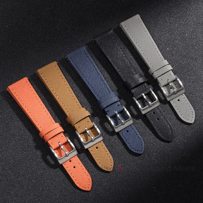 18mm 20mm 22mm bracelet de montre en cuir cousu Vintage qualité supérieure bracelets de montre en cuir Saffiano à dégagement rapide pour hommes femmes