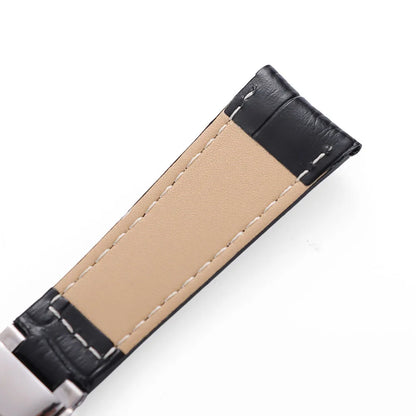 Bracelets de montre 20mm en Cuir - Boucle Déployante Acier Poli