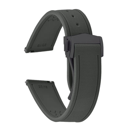 Premium Quality FKM Soft Rubber Watch Strap 20mm 21mm 22mm Sailcloth Texture Sport Band Quick Release Universal Watchband for DLug