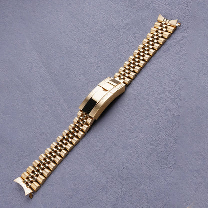 Bracciale orologio 19mm argento oro, anse ricurve, maglie cave a vite, solido, stile Jubilee, per Seiko 5 SNXS73 75 7SNXS80 SNXS81 SNXF05 SNXG47