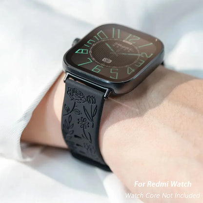 Carved Strap for Redmi Watch 6 5 4, Magnetic Silicone Bracelet for Redmi Watch 5 Active 3 Lite 5 Lite 3 Active