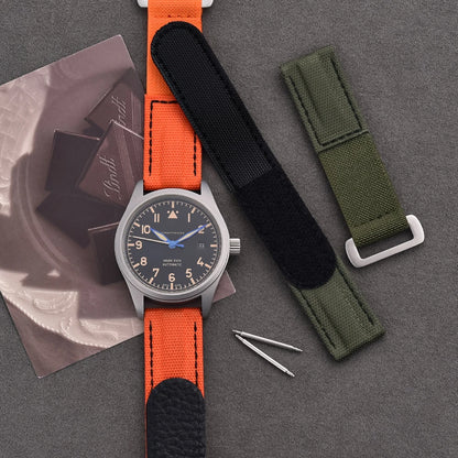 20mm Premium Quality Hook and Loop Adhesive Leather Nylon Elastic Watch Strap Replacement Watch Accessories Watchband